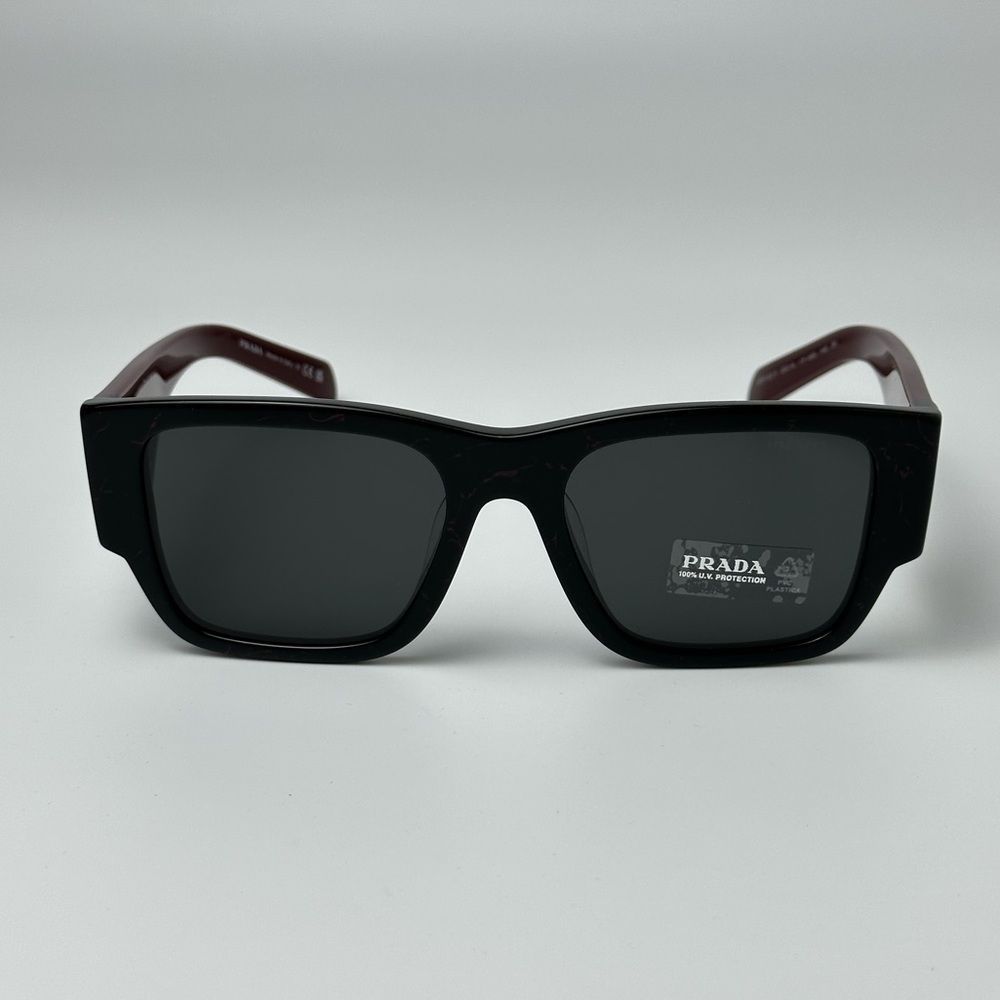 PRADA PR10ZSF 11F5S0 Black Etruscan Marble Dark Grey Sunglasses - Picture 8 of 12
